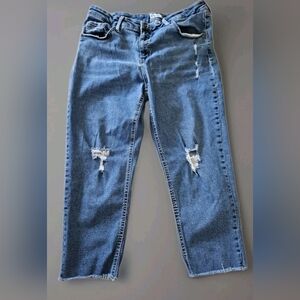 Ava & Viv Size  16W Stretch Denim Distressed Blue Jeans